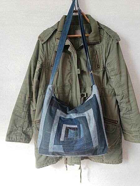 Джинсова сумка через плече на змійці