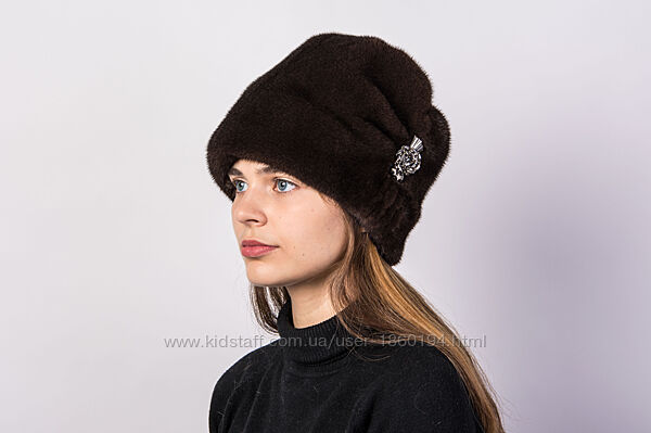 Женская зимняя норковая шапка кубанка Камелия 076