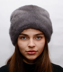 Женская зимняя норковая шапка Шарпей 079