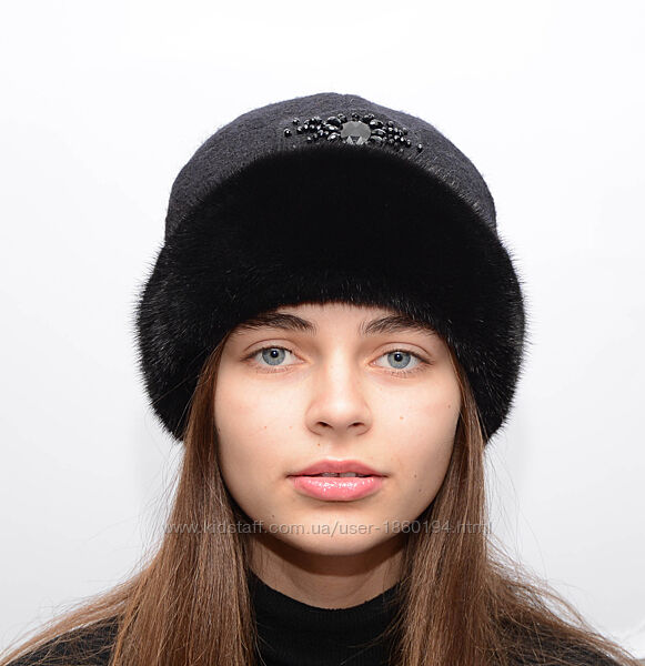 Женская зимняя норковая шапка кашемир 125 1251