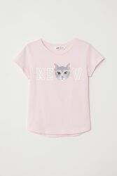 Красивая футболка с котиком 170 H&M