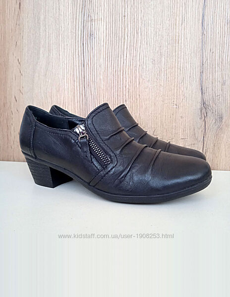 Німецькі шкіряні черевики, чорні ботильйони, демі туфлі осінь весна, р 37.5