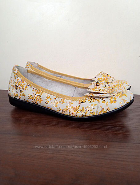 Нові повністю натуральні шкіряні балетки, жовті жіночі туфлі, літо демі, 37