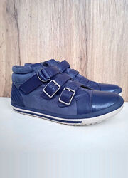 Шкіряні кеди Clarks, сині жіночі хайтопи, демі кросівки, осінь весна, р. 38
