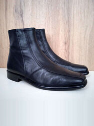 Німецькі шкіряні ботинки, чорні чоловічі демі черевики, осінь весна, 41-42