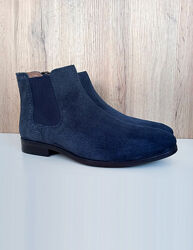 Нові чоловічі черевики, замшеві челсі, демі ботинки сині, весна осінь 44-45