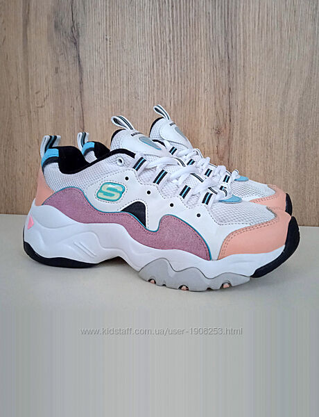 Білі демі кросівки Skechers, масивні жіночі кеди на широку ногу, осінь, 38