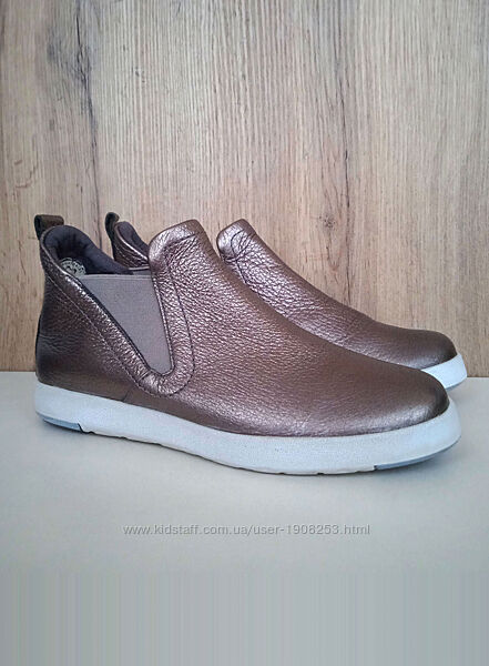 Нові натуральні шкіряні черевики демі, коричневі челсі на вузьку ногу, р 38