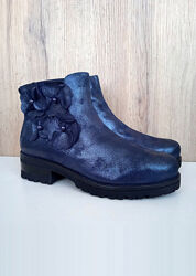 Німецькі натуральні замшеві черевики, сині челсі, демі напівчеревики, р. 38