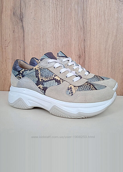 Повністю натуральні кросівки, жіночі кеди, шкіра і замша, літо демі, р 37.5