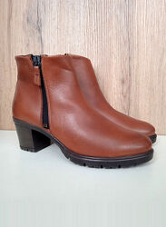 Шкіряні черевики, коричневі демі ботильйони на вузьку ногу, весна осінь, 38