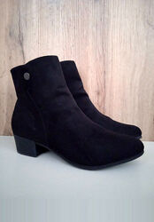 Чорні ботильйони, демі черевики жіночі чоботи на широку ногу весна осінь 39