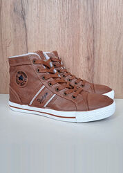 Нові утеплені хайтопи, жіночі кеди, кросівки коричневі з білим, зима, р. 37