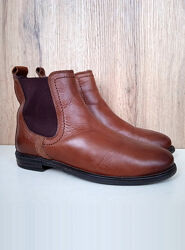 Натуральні шкіряні черевики, жіночі теплі напівчеревики коричневі, зима 38