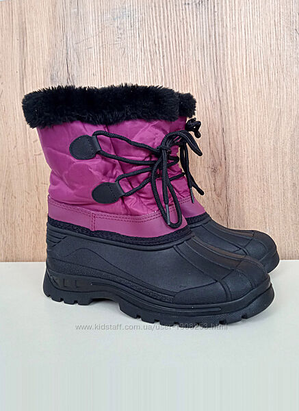 Теплі дитячі чобітки, непромокаємі черевики дівчинці, зима демі, р. 34-35