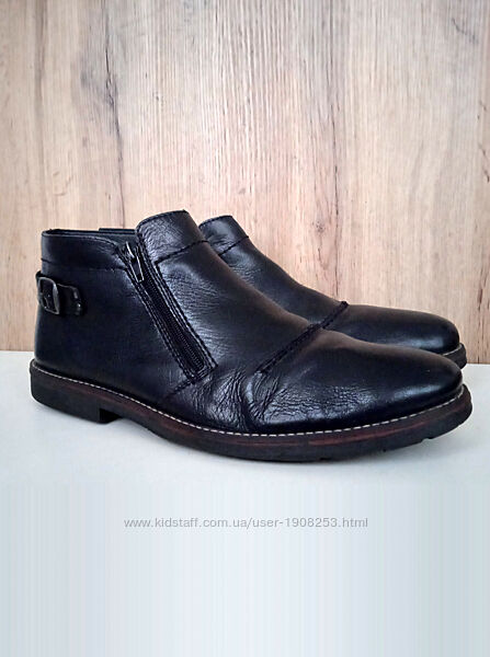 Німецькі шкіряні черевики, утеплені чоловічі ботинки на овчині зима демі 45