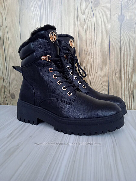 Нові черевики Mexx, чорні ботинки, жіночі чоботи на платформі, демі зима 39