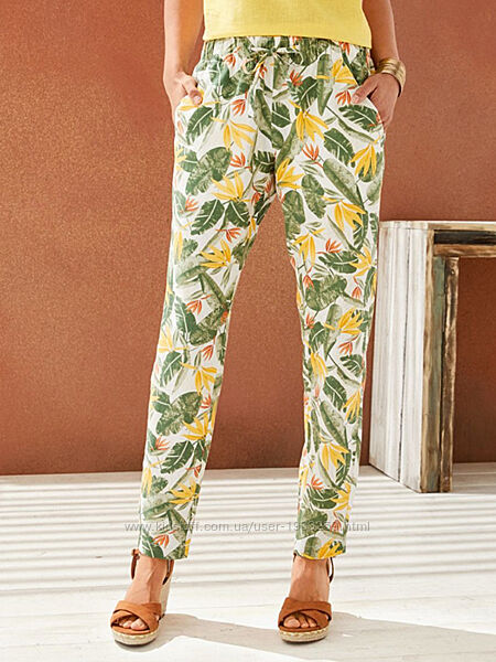 Легкие брюки штаны смесь лен и хлопок