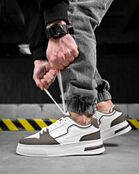 Чоловічі кросівки білі з вставками 40 - 25.5 см шкіра