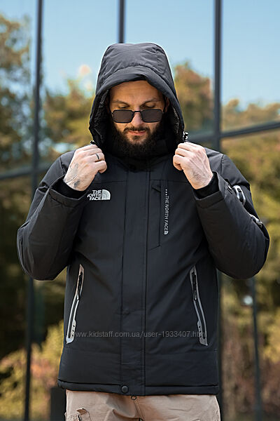 Чоловіча куртка the north face black з підкладкою omni-heat всі розміри