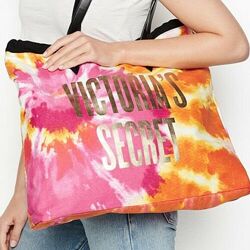 Сумка Victoria&acutes Secret Tie Dye Tote Bag Beach Orange Pink Gold Logo B