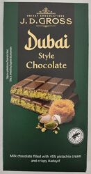 Дубайский шоколад J. D. Gross с фисташковой пастой и катаифи 122г