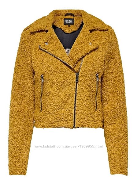 Куртка тедді екокожушок утеплений Only 15208760 S-M, M-L Гірчичний