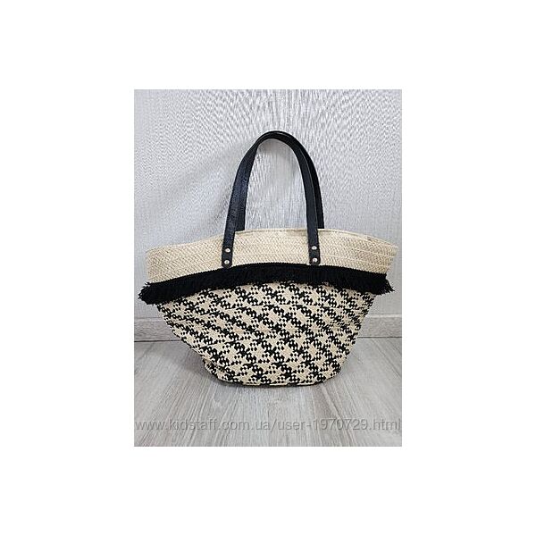 Большая соломенная сумка шопер пляжная Primark