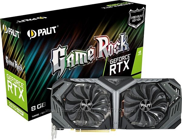 Видеокарта Palit GeForce RTX 2070 Super GameRock Premium 8GB 256-bit