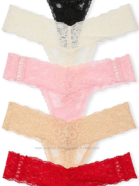 Кружевные трусики стринги Victoria&acutes Secret Lace Thong Panties. Оригинал