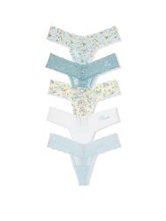 Кружевные трусики стринги Victorias Secret Bridal Lace Thong Panties