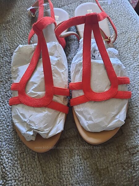 Босоножки, замша, оранжевые