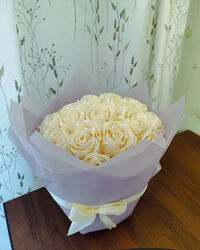 Букети троянд квіти з атласної стрічки ручна робота