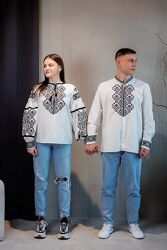 Жіноча вишиванка літня сучасна мережка блуза вишита сорочка біла