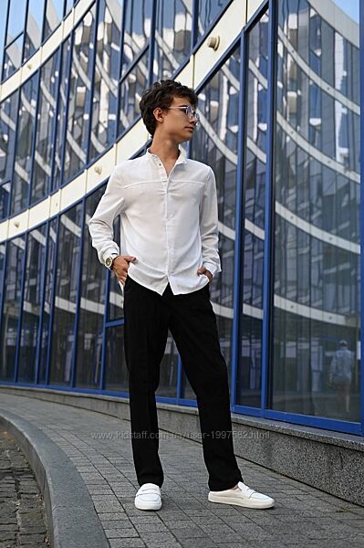 Стильний костюм зі льна для підлітків 2481