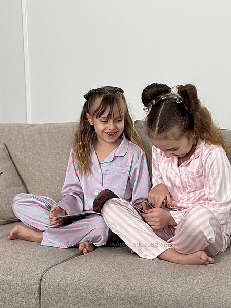 Дитячі сатинові піжама в круті принти  Модель д 207/23