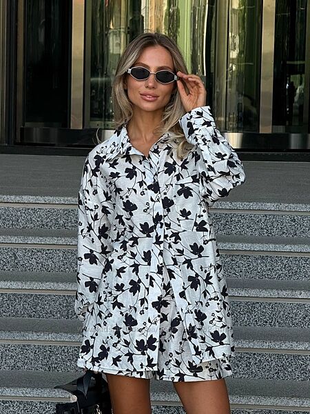 Костюм Сорочка шорти високої якості льон- тенсел