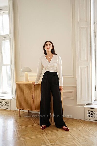 Жіночі брюки шифонові літні чорні