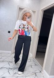 Брюки високої посадки з ременем в комплекті