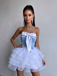 Вечірній комплект корсет пишна спідниця міні