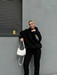 Стильний костюм з подвійним капюшоном та обємним худі