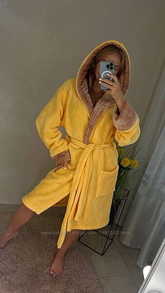 М´який затишний халатик з капюшоном