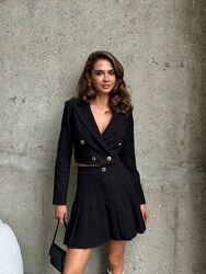 Жіночий костюм зі спідницею з піджаком демісезонний Жакет на підкладі