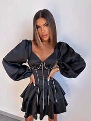 Комплект сукня з подвійною спідницею корсет, декорований стразами Руч