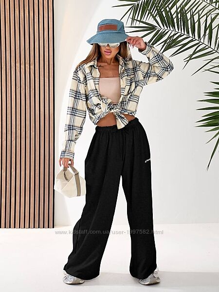 Жіночі спортивні Штани over оверсайз двунитка. Фото реал 