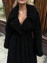 Шуба Maxi довжини 125 cm в еко-хутрі на сатіновому підкладі