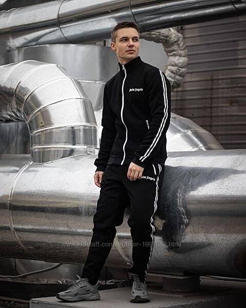 Кофташтани тринитка Palm - Lines black. Кишені на застібках. Лампаси. Манж