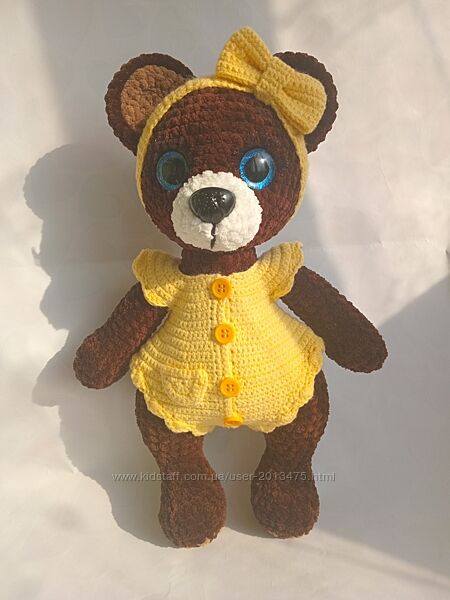 Мишка вязанная игрушка