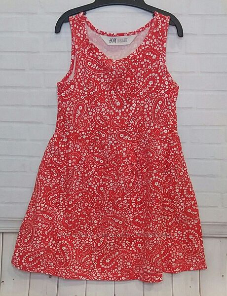 Нове плаття, червоного кольору з квітковим принтом h&m 98 104 110 116 134 1