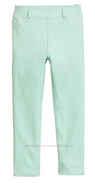 Нові штани, лосіни, трегінси для дівчинки м&acuteятного кольору h&m 116 122